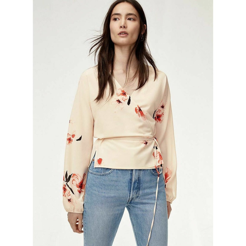 Wilfred Aritizia Lilia Floral Wrap Blouse